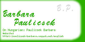 barbara paulicsek business card